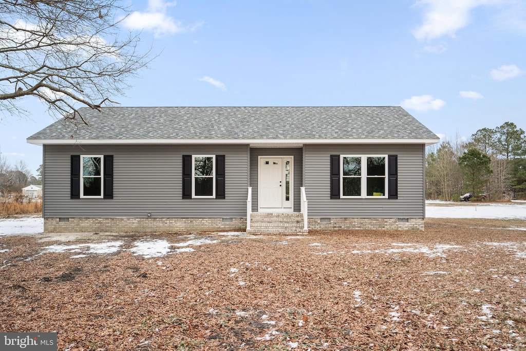 view of single story home