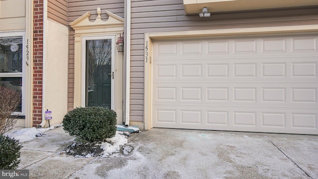 view of garage