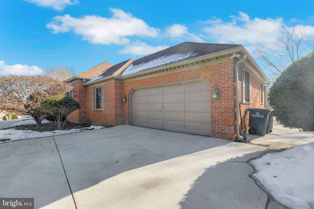 view of home's exterior with a garage