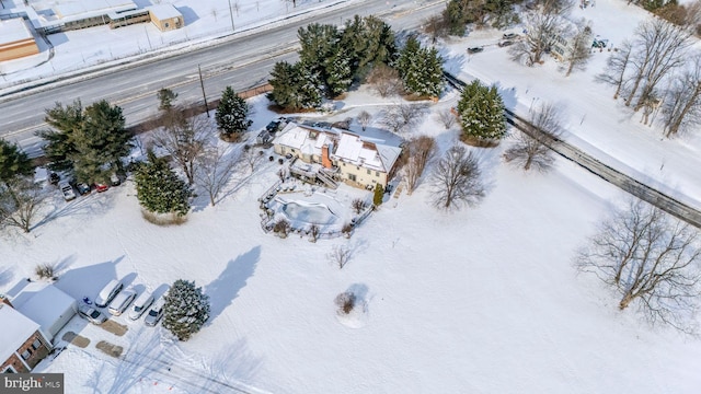 view of snowy aerial view