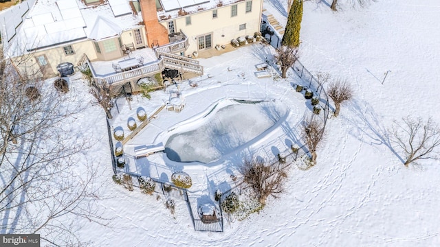 view of snowy aerial view