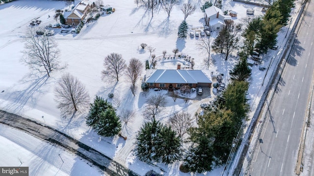 view of snowy aerial view