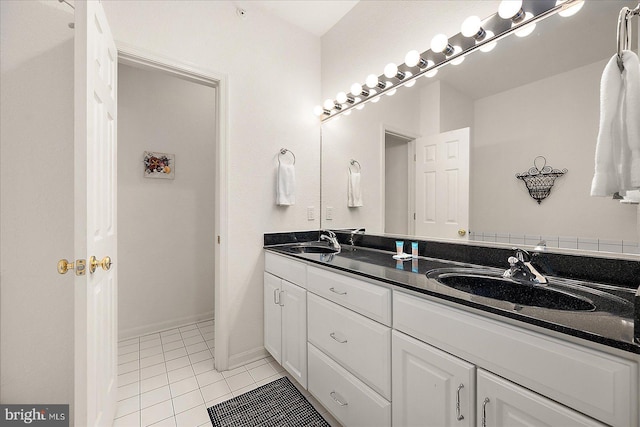 bathroom featuring vanity and tile patterned floors