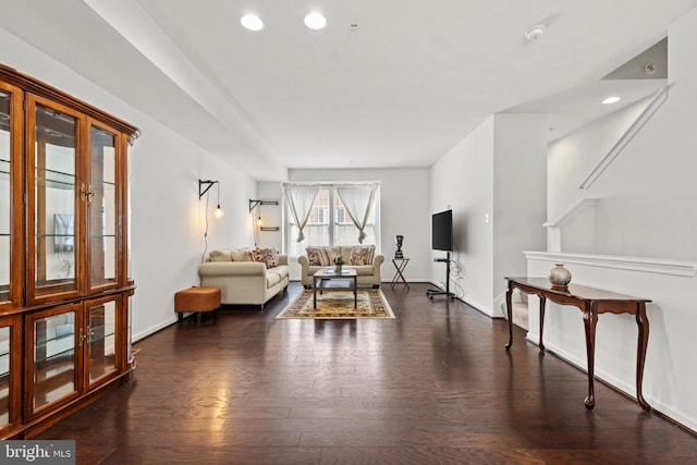 1324 Ray Ln, Glen Burnie, MD 21061 - living room with baseboards, recessed lighting, and wood finished floors