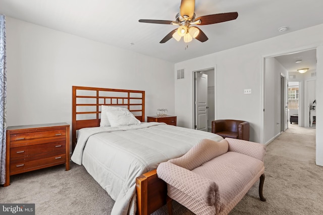 1324 Ray Ln, Glen Burnie, MD 21061 - bedroom with a ceiling fan, light colored carpet, and visible vents