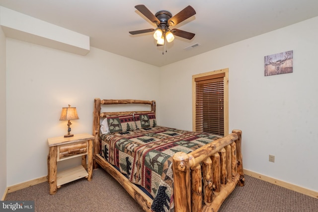 35 Blue Mountain Vw, Mc Henry, MD 21541 - carpeted bedroom with baseboards, a ceiling fan, and visible vents