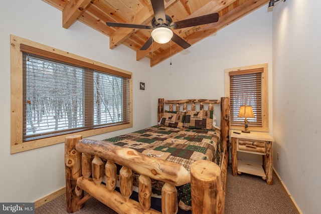 35 Blue Mountain Vw, Mc Henry, MD 21541 - bedroom featuring wooden ceiling, baseboards, and carpet