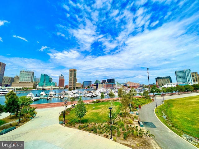 view of home's community featuring a water view