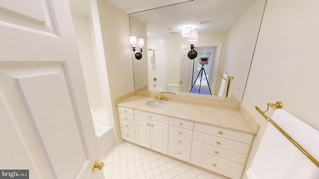 bathroom featuring vanity and tile patterned floors