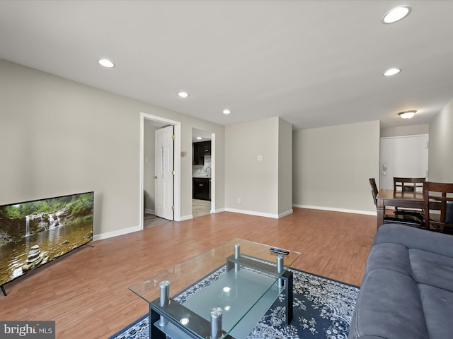 living room featuring hardwood / wood-style floors