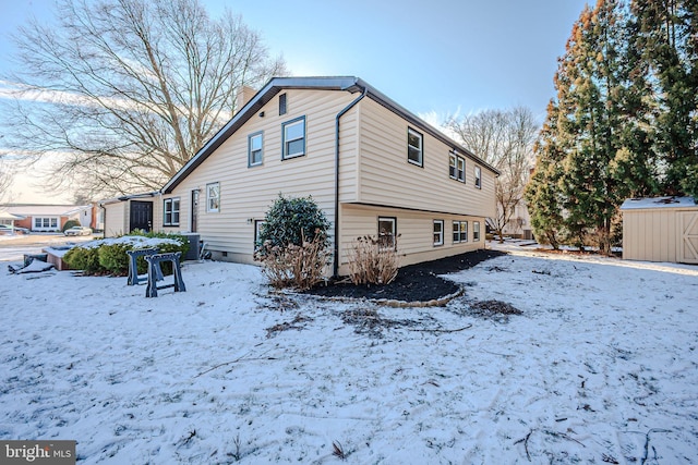 view of snowy exterior