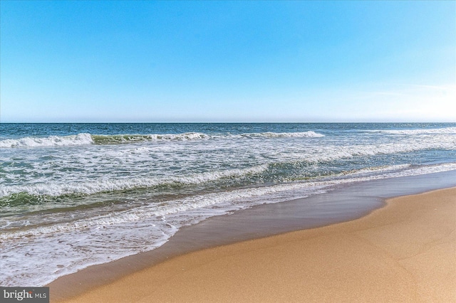 property view of water with a beach view