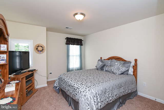 carpeted bedroom with multiple windows