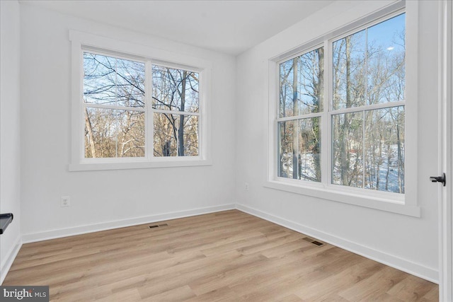 unfurnished room featuring light hardwood / wood-style floors