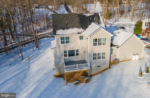 view of snowy aerial view