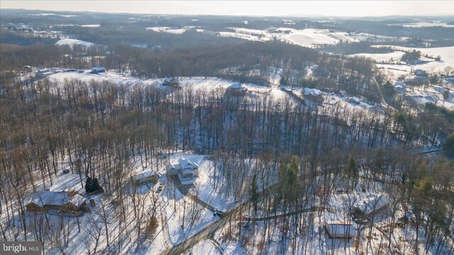 view of snowy aerial view