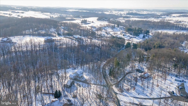 view of snowy aerial view