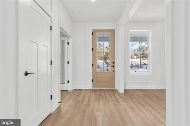 interior space with light wood-type flooring