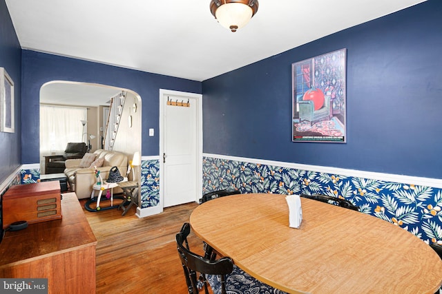 dining area featuring hardwood / wood-style flooring