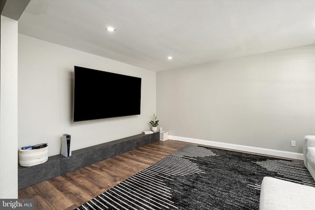 living room featuring hardwood / wood-style flooring