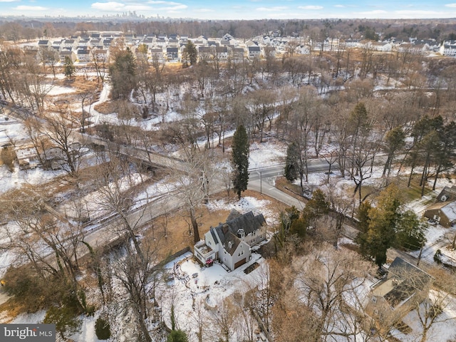 view of snowy aerial view