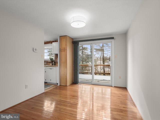 interior space with light hardwood / wood-style floors