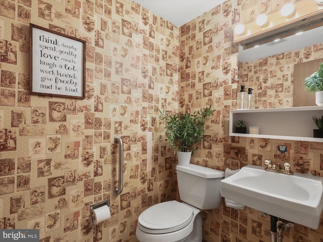 bathroom with sink and toilet