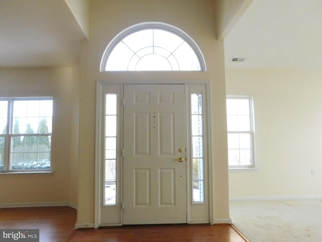 entrance foyer with hardwood / wood-style floors