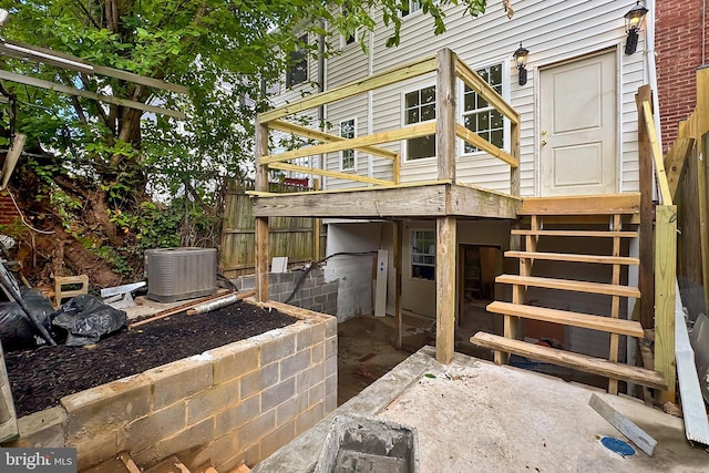 view of patio featuring central air condition unit