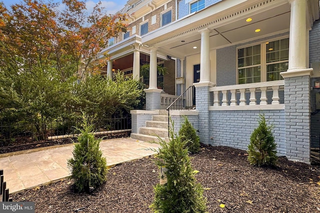 exterior space with covered porch