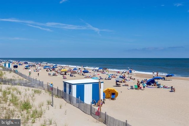 water view featuring a beach view