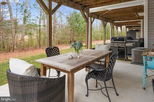 view of patio / terrace with area for grilling and central AC