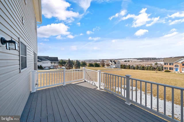deck featuring a yard