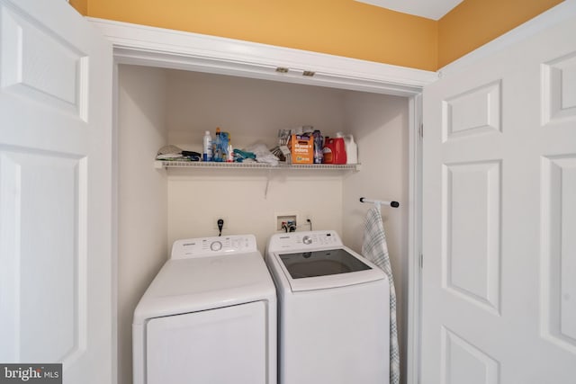 laundry area with washer and dryer