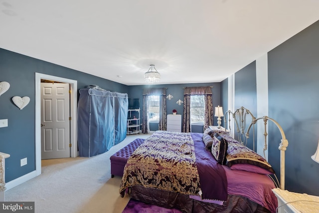 bedroom with carpet