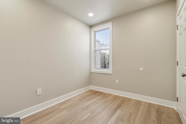 empty room featuring light hardwood / wood-style floors