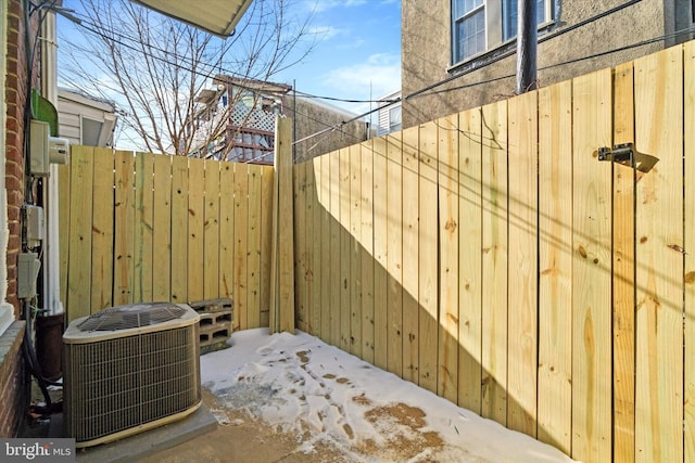 view of patio / terrace featuring central AC unit