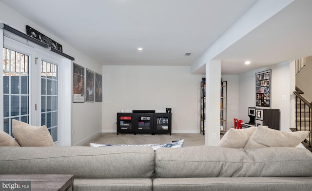 view of carpeted living room