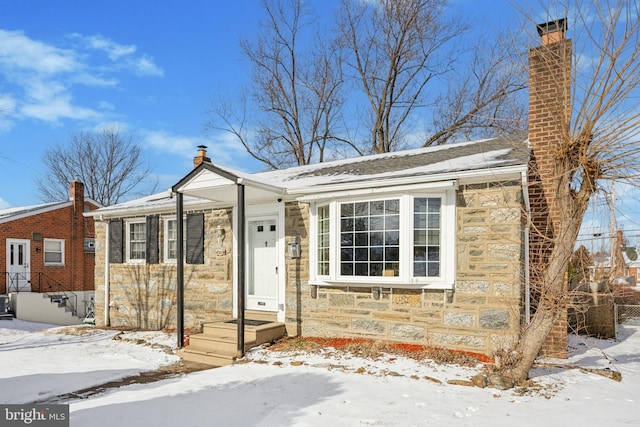 view of single story home