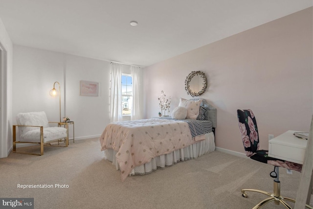 bedroom with carpet