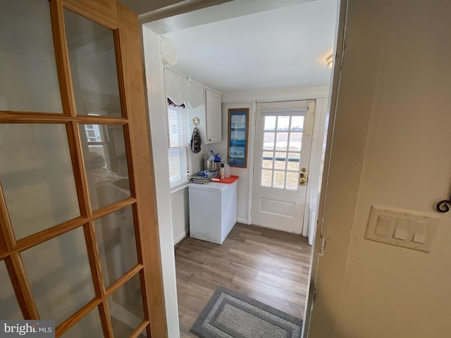 entryway featuring light hardwood / wood-style flooring