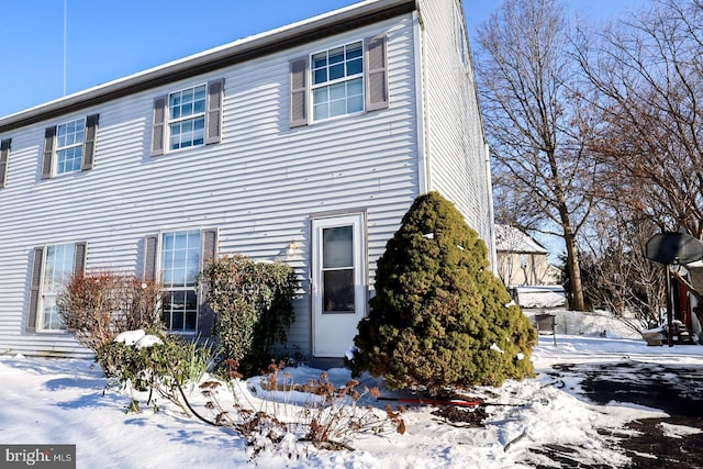 view of snowy exterior