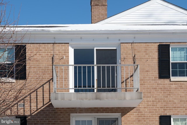 view of property exterior with a balcony