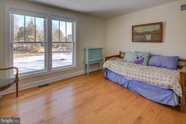 bedroom featuring light hardwood / wood-style flooring