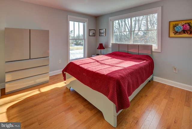 bedroom featuring light hardwood / wood-style floors