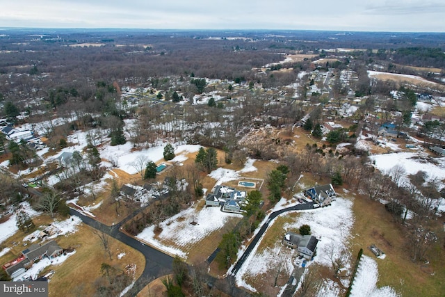 view of snowy aerial view