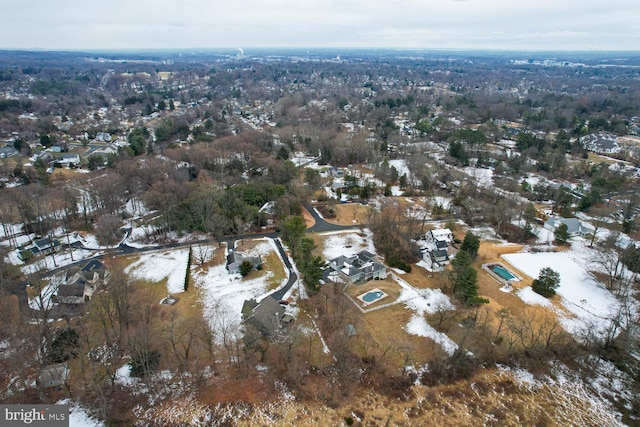 view of snowy aerial view