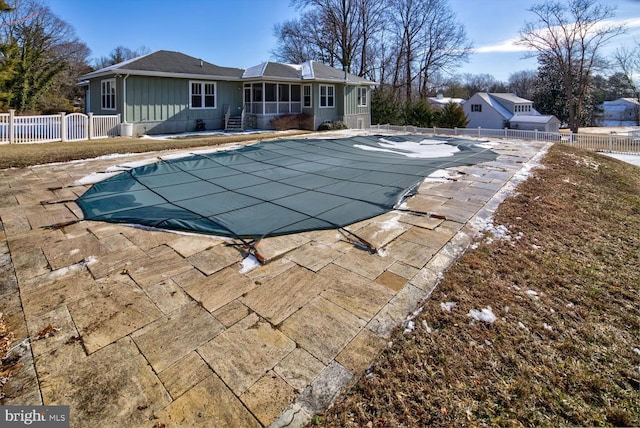 view of pool featuring a patio