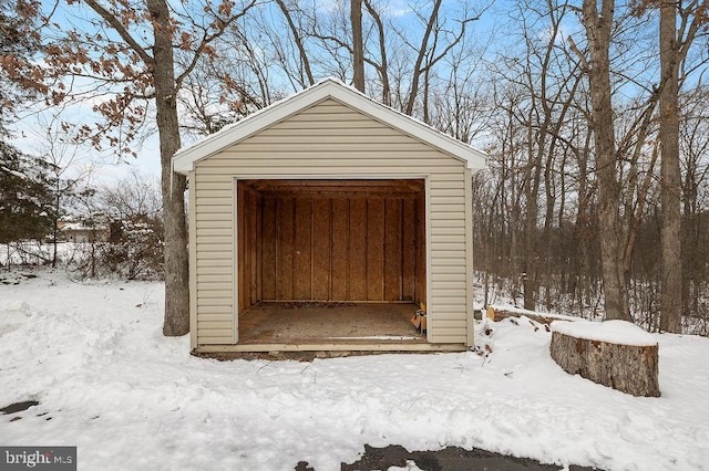 view of snow covered structure