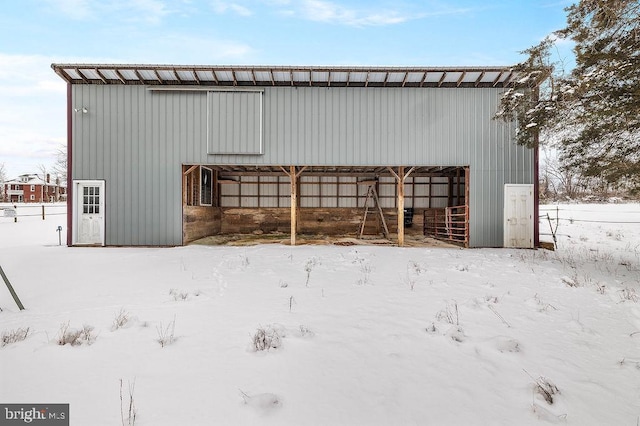 view of snow covered structure